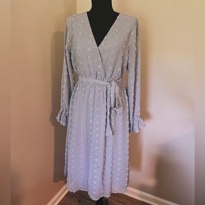 Paisley Dot Midi Dress | Blue - S